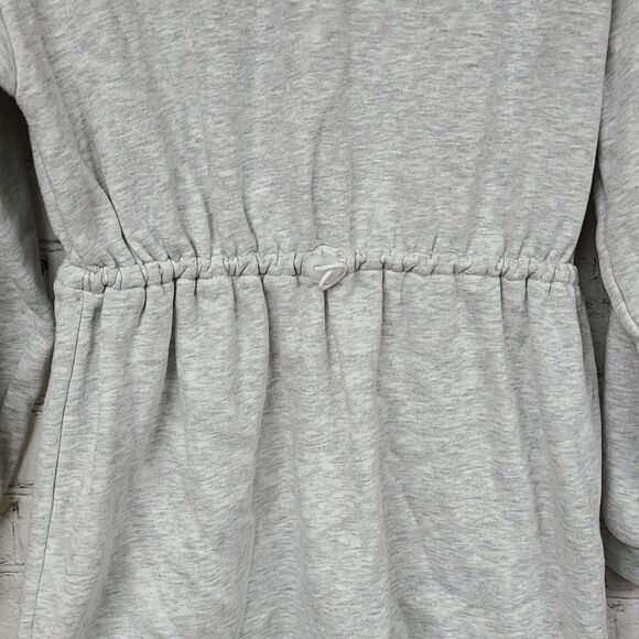 H&M Divided Gray Sweatshirt Drawcord Dress Cozy Fleece Long Sleeve Winter Casual - Picture 4 of 9